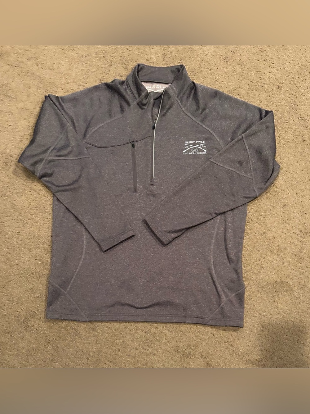 Grunt Style 1/4 Zip Mens Jacket - Gray